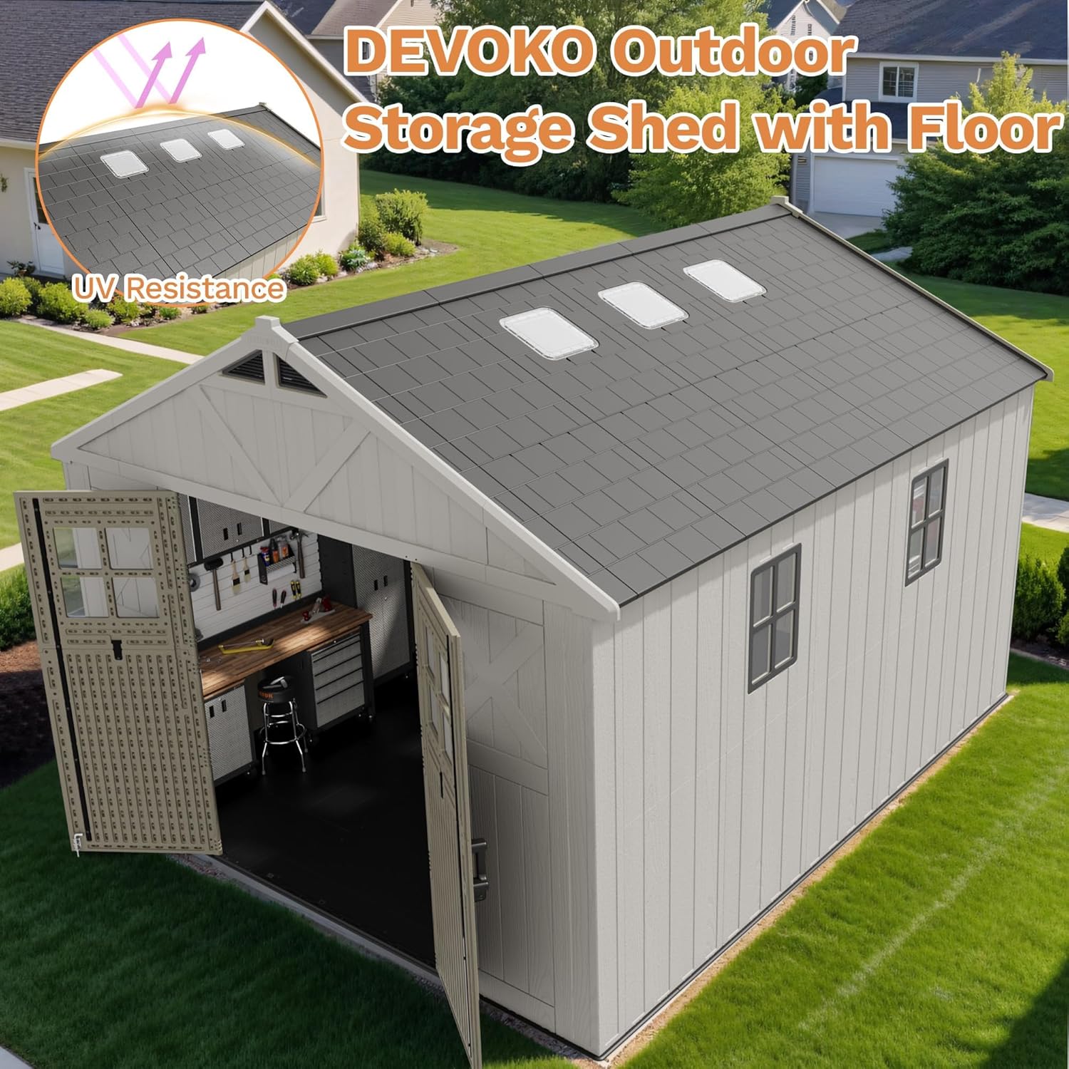 Setting up the Devoko 10x12 FT Resin Outdoor Storage Shed review,Devoko outdoor storage shed review and rating,is Devoko resin shed worth buying,Devoko 10x12 shed review pros cons,Devoko plastic shed review honest opinion,Devoko outdoor storage shed review verdict for the first time