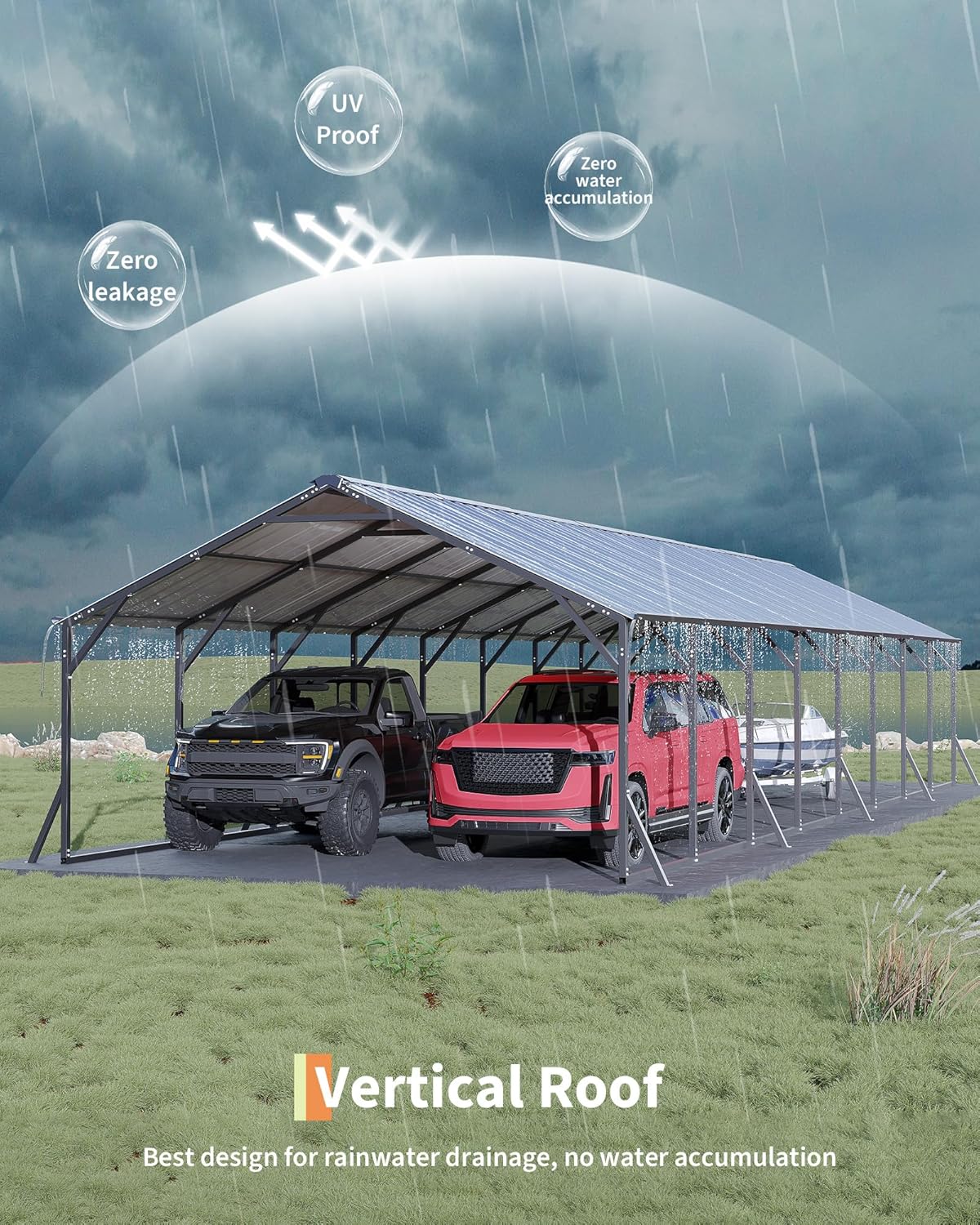 GarveeLife 20x40 carport review and rating features daily use parking clearance and vertical roof design