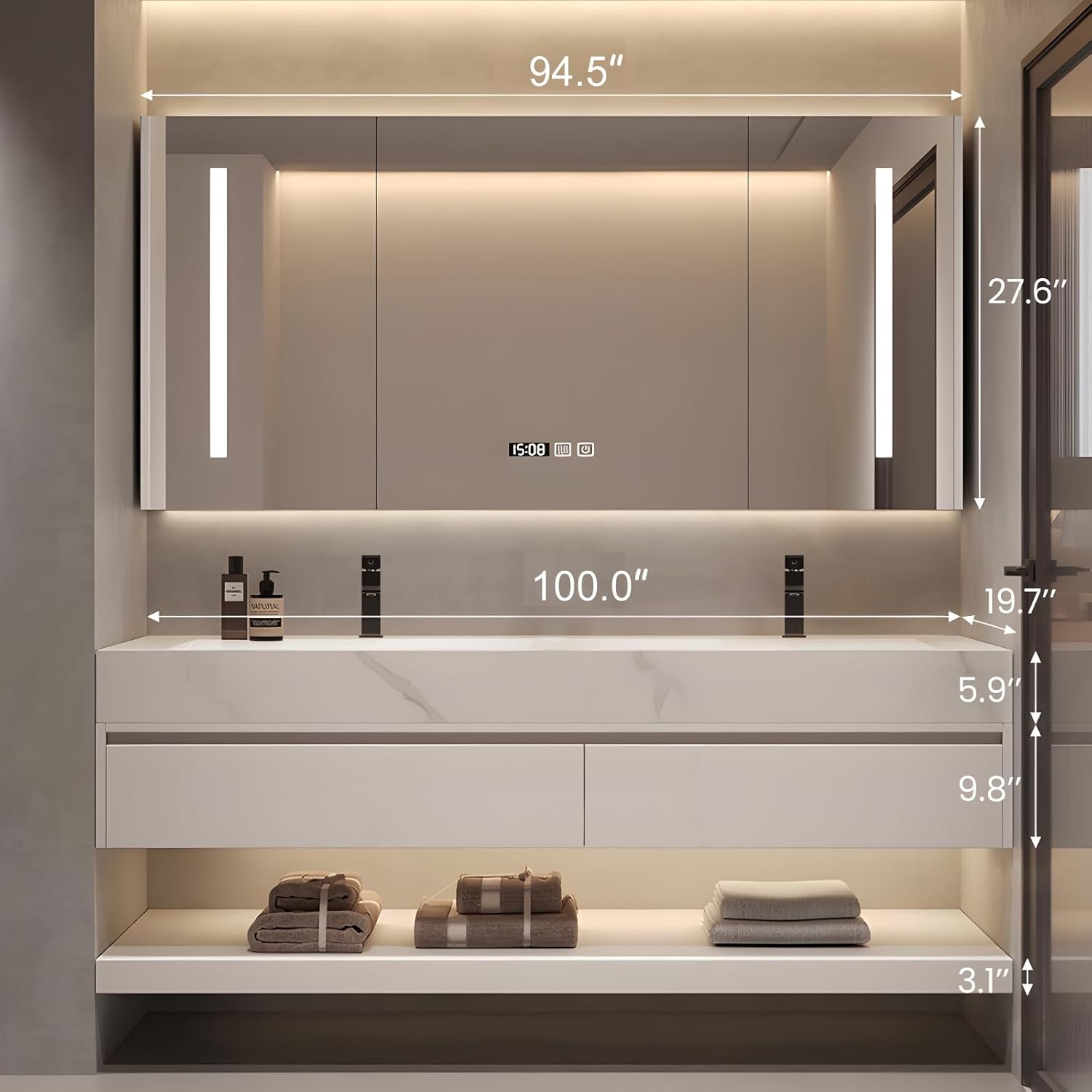 PONLTTEY double sink vanity review key features and specifications overview