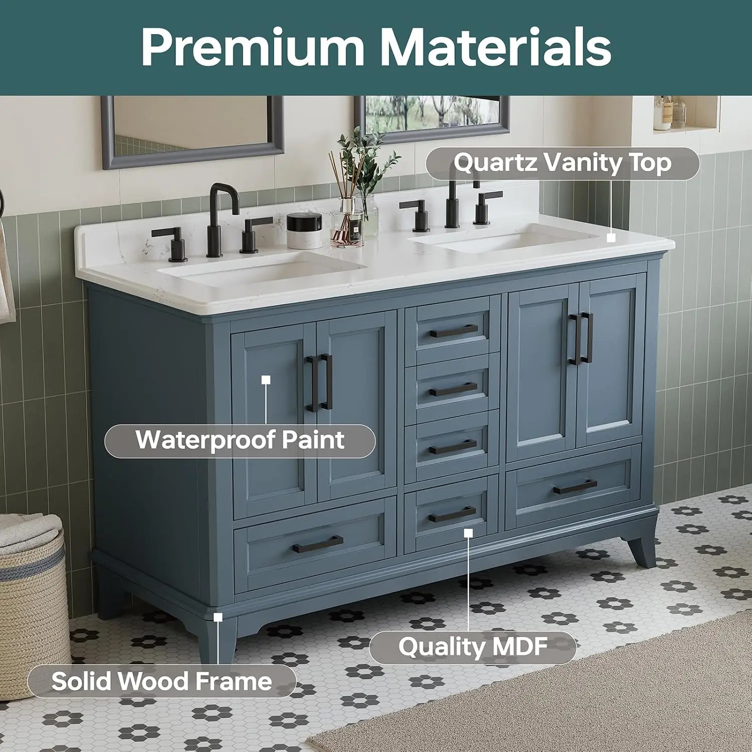 DELUXE LIVING 60 Inch Vanity Review: Honest Pros & Cons 3 DELUXE LIVING 60 inch vanity review,DELUXE LIVING double sink vanity review,60 inch bathroom vanity review and rating,is DELUXE LIVING vanity worth buying,DELUXE LIVING vanity review pros cons,DELUXE LIVING steel blue vanity review honest opinion after extended use — long-term performance