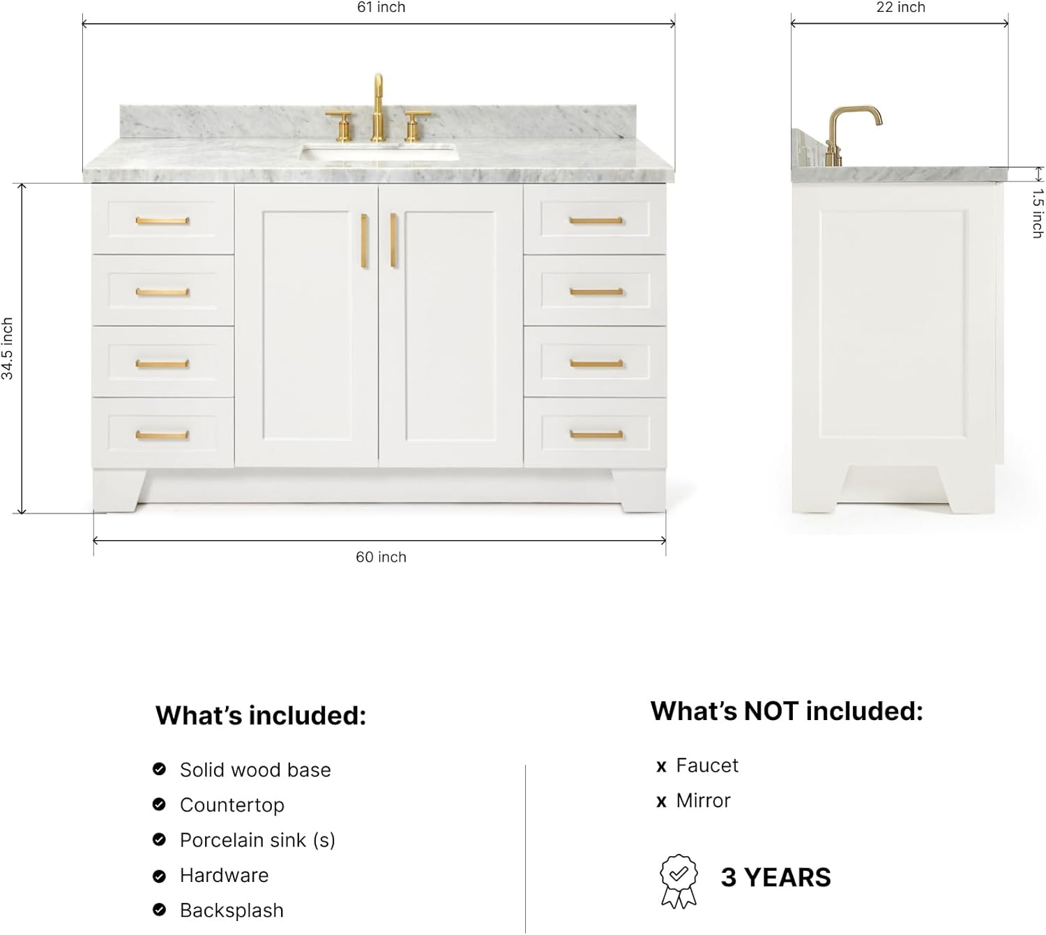 DKB Emilia 60 Inch Bathroom Vanity Review: Is It Worth It? 2 DKB Emilia 60 inch bathroom vanity review key features examined up close