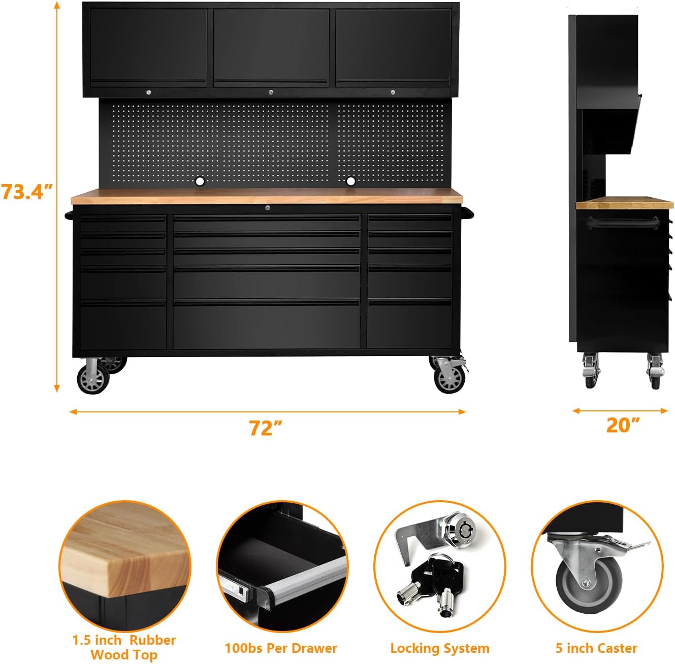 GarveeTech 72-inch rolling tool cabinet review setup