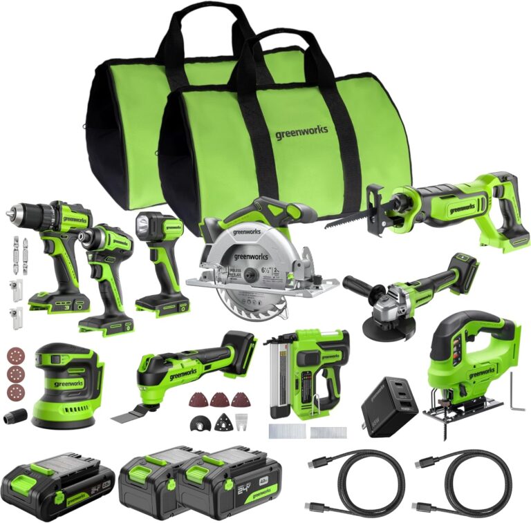 Image 1 of Greenworks 24V 10 piece tool combo review