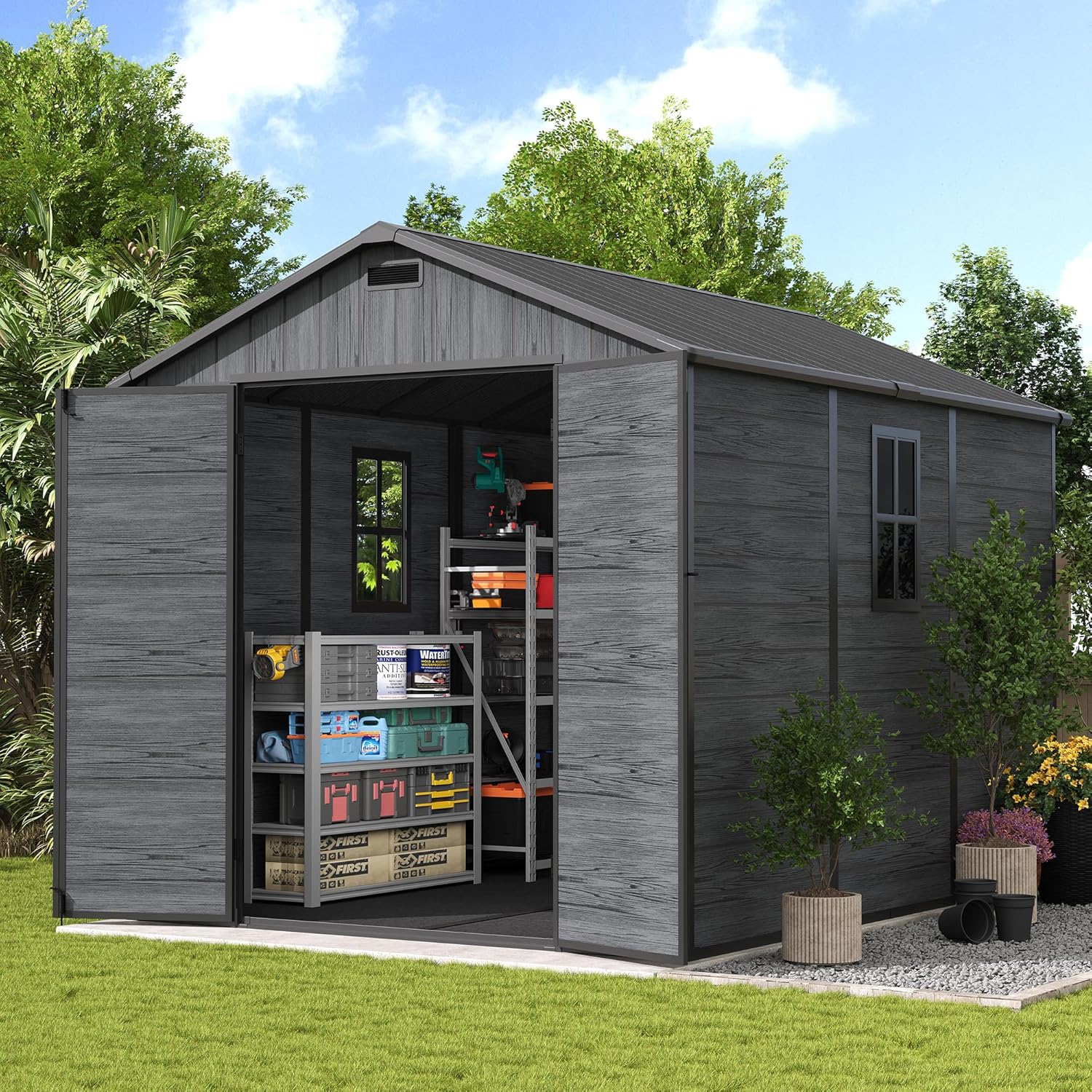 UDPATIO Outdoor Resin Storage Shed Review: Pros & Cons 1 UDPATIO outdoor resin storage shed review — unboxing, first impressions, and build quality assessment