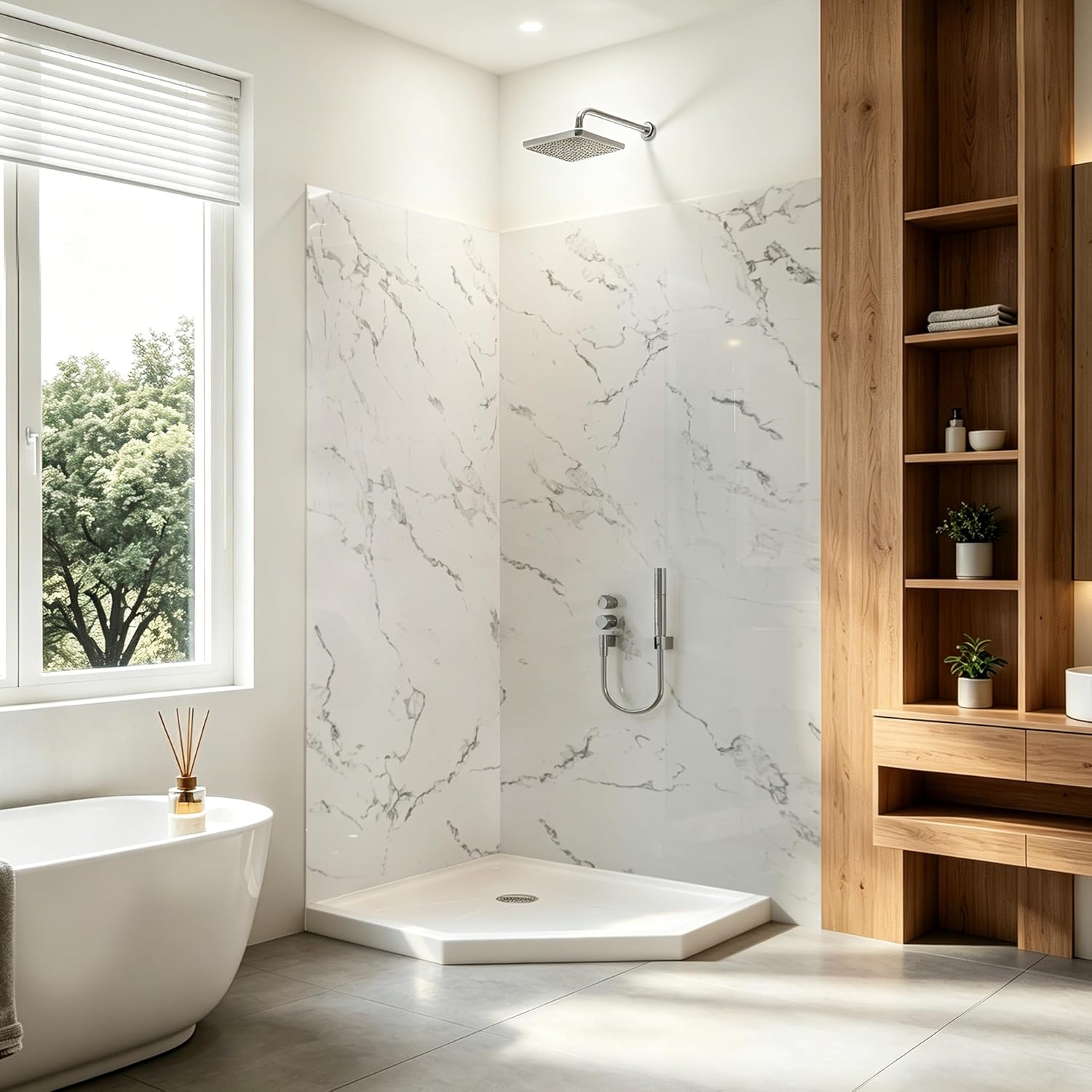 iBath Shower Surround Review: Pros & Cons Worth It? 2 iBath shower surround review,iBath shower surround pros cons,acrylic shower wall kit review,Volakas white shower surround review,iBath 3-piece shower wall review and rating,iBath acrylic shower review honest opinion key features and specifications overview