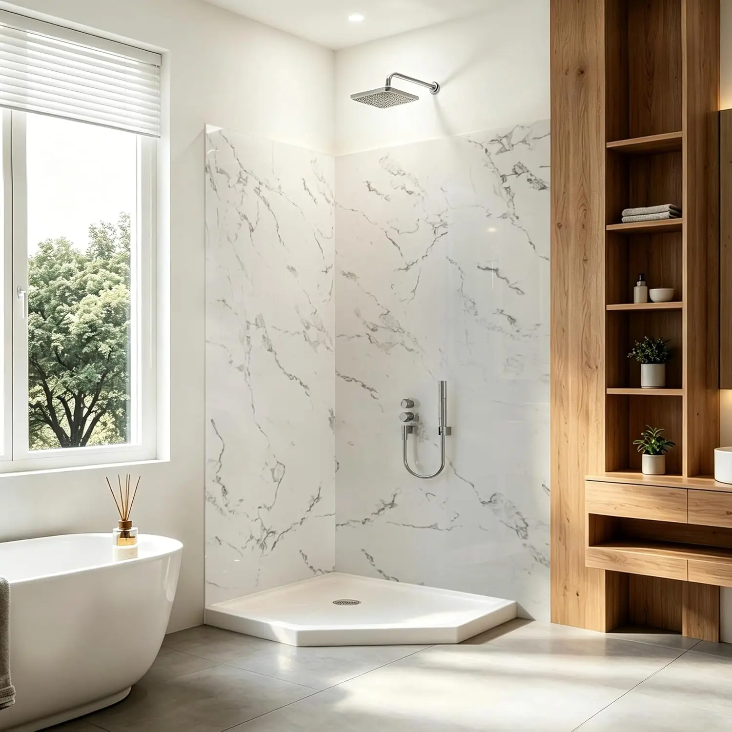 iBath shower surround review,iBath shower surround pros cons,acrylic shower wall kit review,Volakas white shower surround review,iBath 3-piece shower wall review and rating,iBath acrylic shower review honest opinion key features and specifications overview