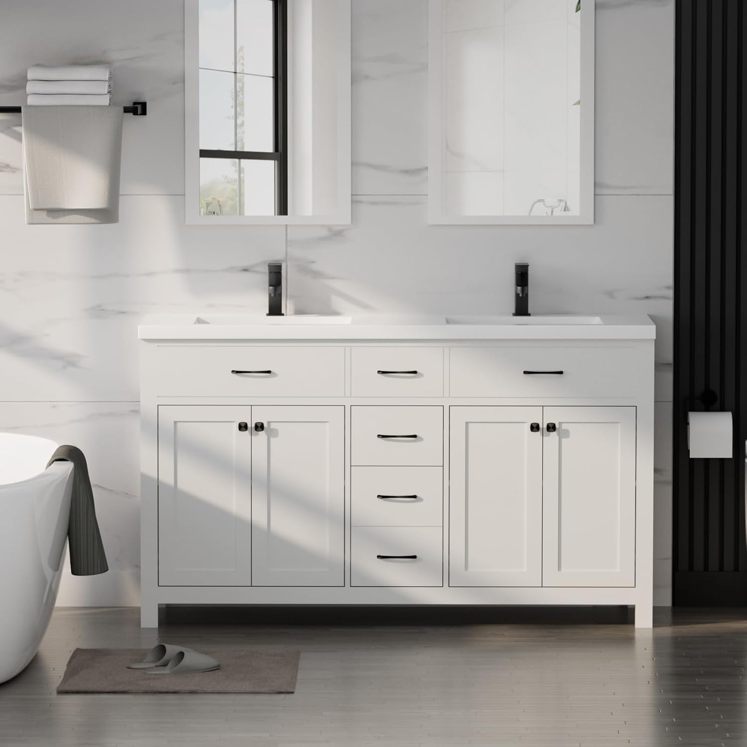 LUCKWIND 60 inch bathroom vanity review detailed features and technical specifications