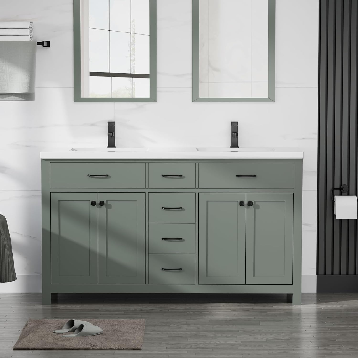 LUCKWIND modern bathroom vanity review,LUCKWIND vanity review and rating,LUCKWIND bathroom vanity review pros cons,LUCKWIND 60 inch vanity review honest opinion,LUCKWIND double sink vanity review verdict — full box contents and build quality