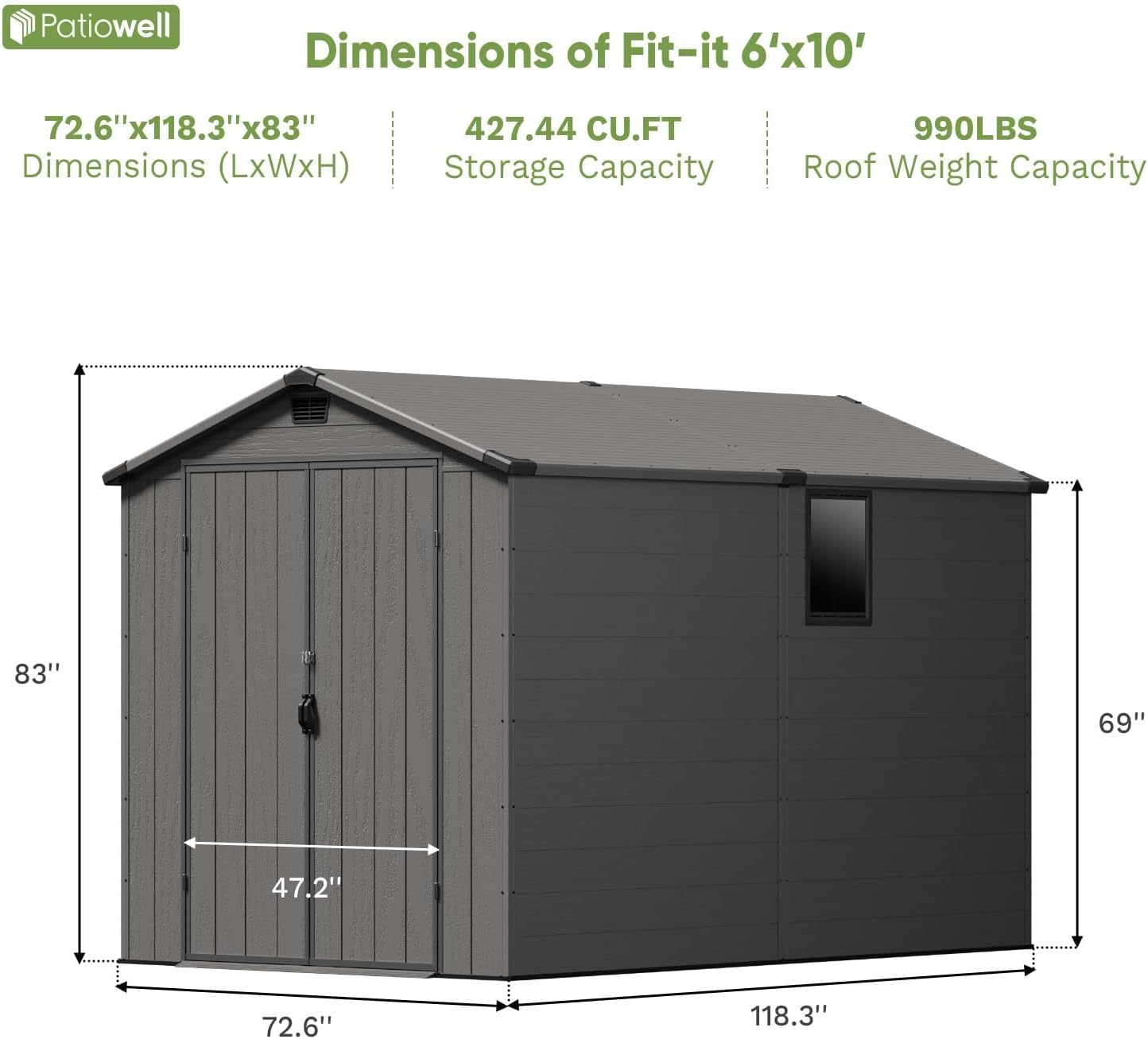 Patiowell 6x10 FT Outdoor Storage Shed Review: Pros & Cons 4 Patiowell 6x10 FT outdoor storage shed review — performance test results showing water runoff and interior load test
