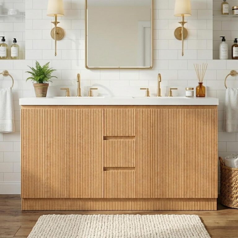 Image 1 of Virubi 60 inch double bathroom vanity review
